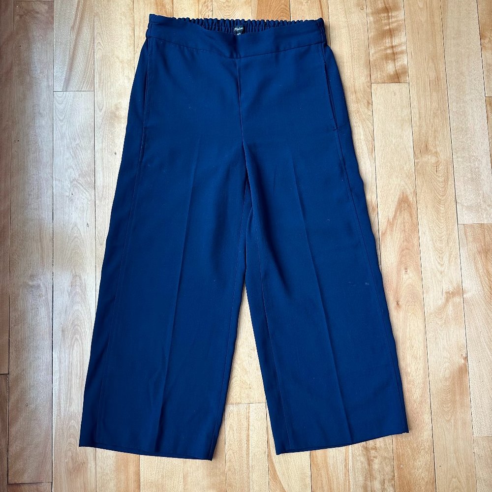 Madewell Caldwell Navy Blue High Rise Crop Trousers Size S - Picture 2 of 4